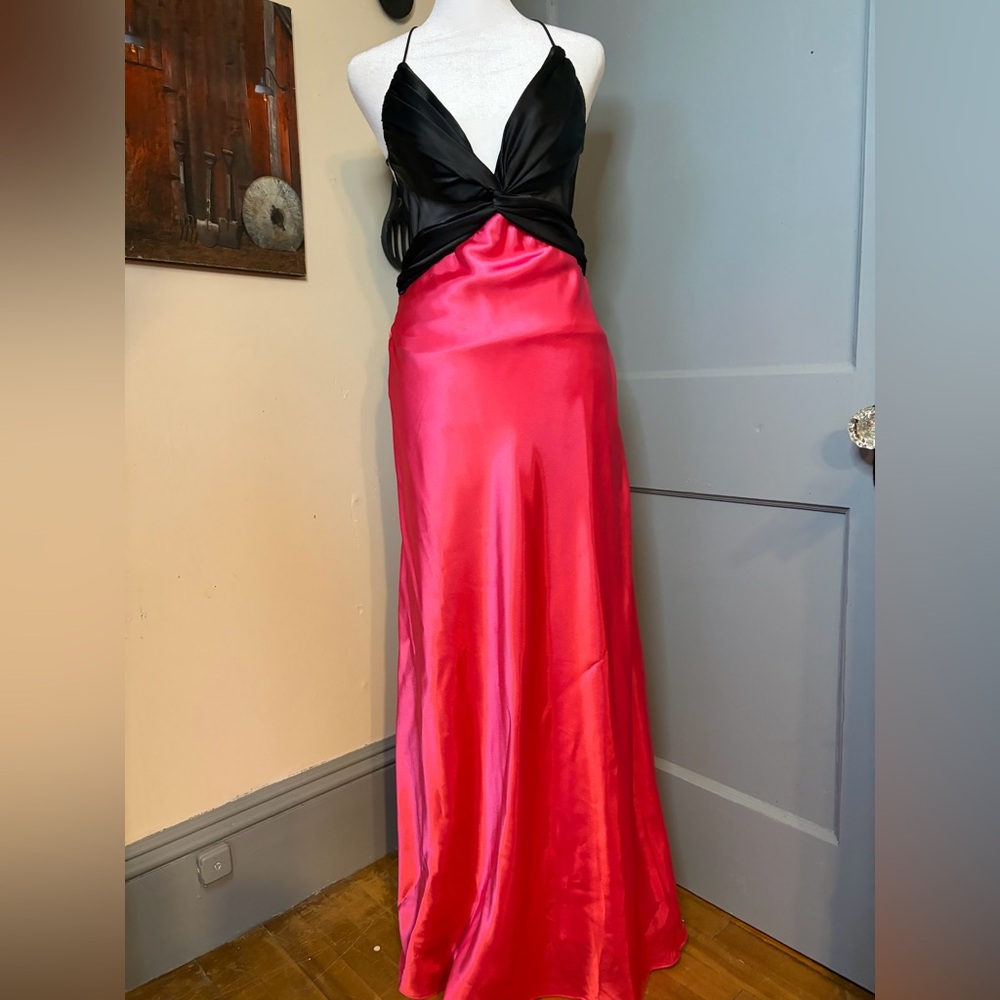 Faviana Black and Pink Prom Dress